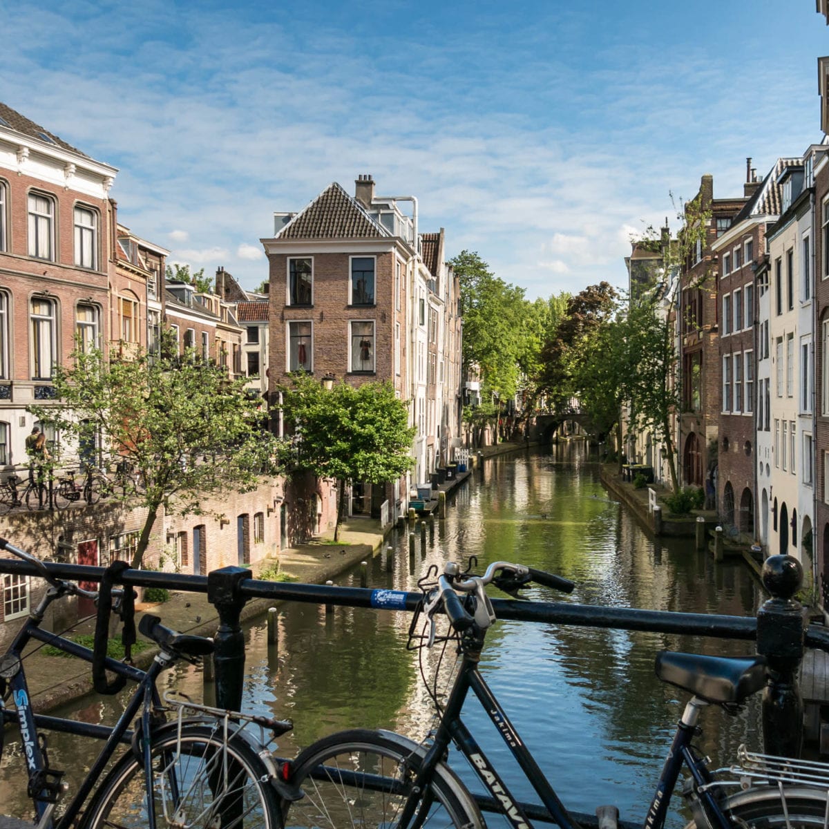 Oudegracht canal and bikes Utrecht, the Netherlands